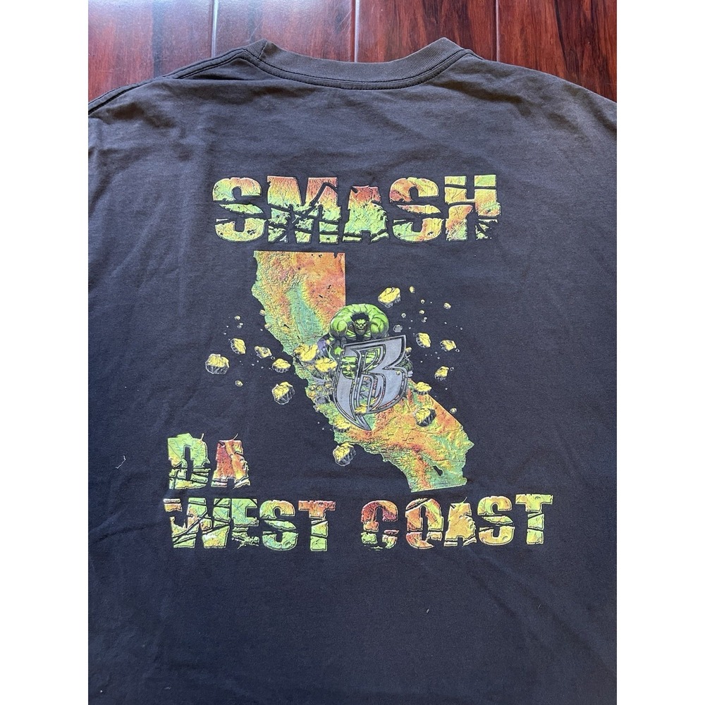 Vintage Ruff Ryders 'Smash Da West Coast' Tee Shirt 90s Hip Hop New York DMX 2XL - Picture 7 of 10